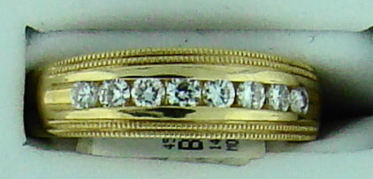 14KT YG .50CT TW DIAMOND BAND