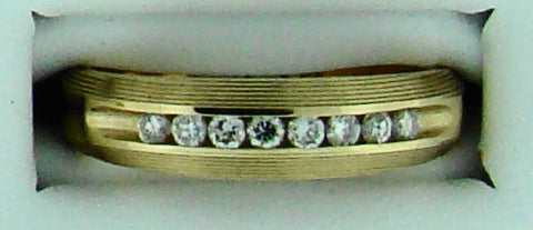 14KT YG .24CT TW DIA FANCY BAND