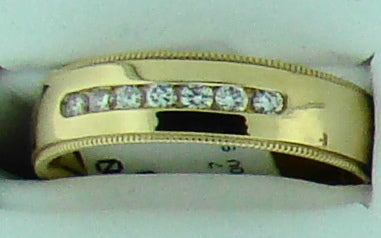 14KT YG .25CT TW DIAMOND BAND