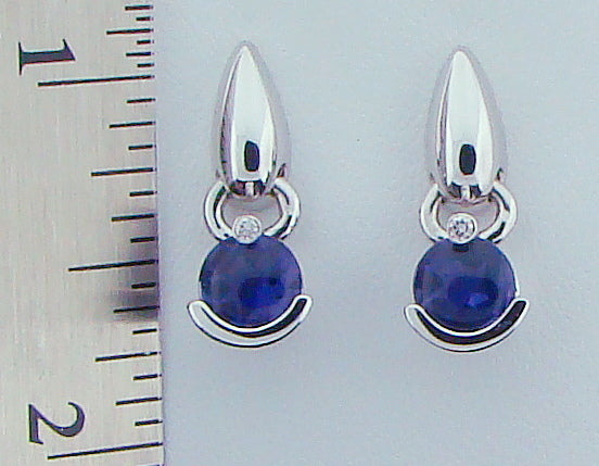 18KT WG IOLITE DIA EARRINGS