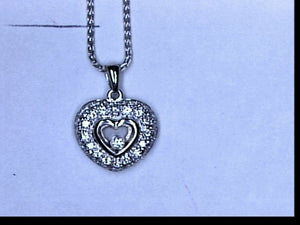 18KT WG .48CTW DIA FLOATING HEART PENDANT NECKLACE