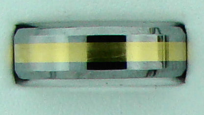 7MM TUNGSTEN INLAID W 18KT YG CTR