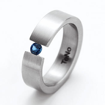 YUNIS W .20CT BLUE SAPPHIRE TENSION SET RING