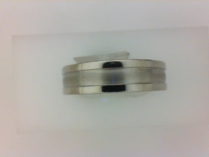 14K WG 6MM SATIN FINISH SQ EDGE