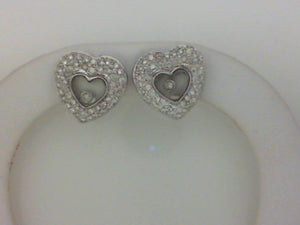 14KT WG .61CT TW DIAMOND HEART LEVER BACK EARRINGS