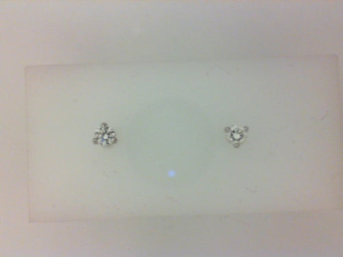 .24CTW (A) 3 PRONG STUD EARRINGS 14KT WG