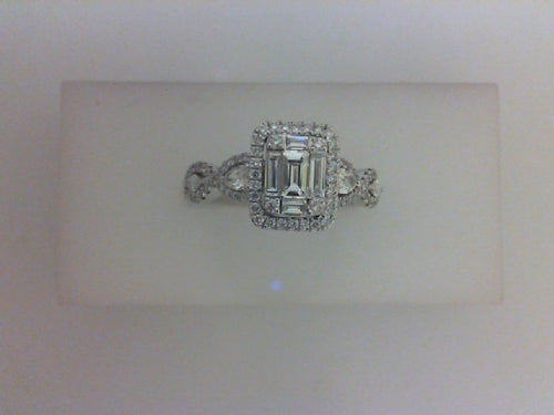 18KT WG MOSAIC RING .28CTTW RD DIA W .27CTTW BAG .14CTTW PC .06MQ