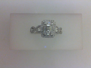 18KT WG MOSAIC RING .28CTTW RD DIA W .27CTTW BAG .14CTTW PC .06MQ
