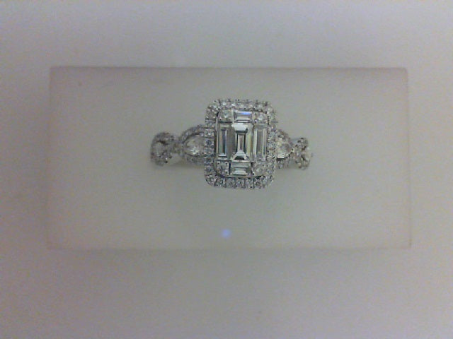18KT WG MOSAIC RING .28CTTW RD DIA W .27CTTW BAG .14CTTW PC .06MQ