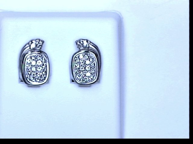 18KT WG PAVE DIA PANTHER EARRINGS