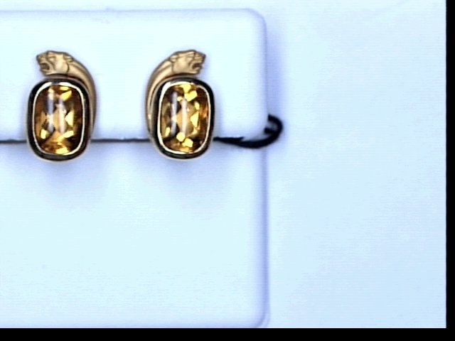 18KT YG CITRINE PANTHER EARRINGS