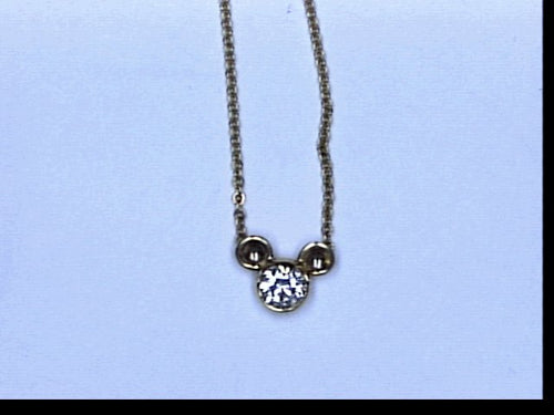18KT YG .51CT TW DIA MICKEY MOUSE ICON NECKLACE